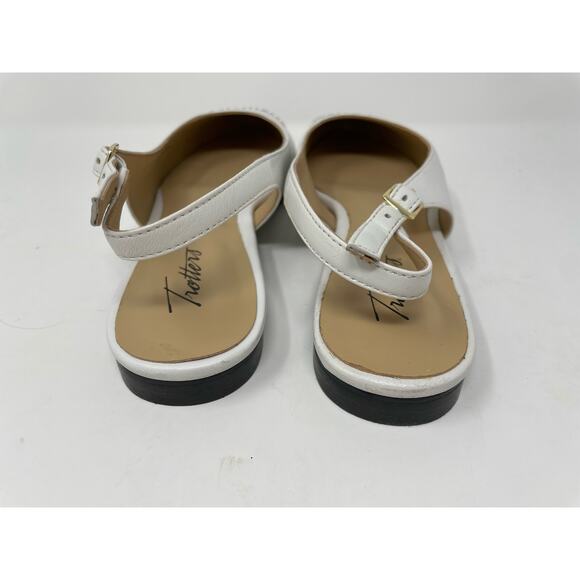 Trotters Womens Halsey Flat White Adjustable Ankle Strap Size 8.5 - Picture 5 of 11